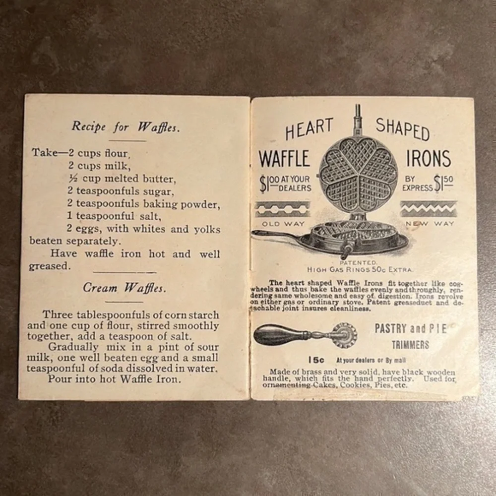 Antique Alfred Andresen & Co. rosette wafers waffle molds recipe booklet